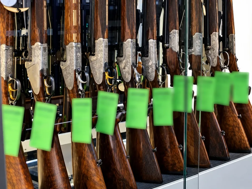 Gebrauchte Kombinierte mit grünen Anhängern in der Vitrine im Verkaufsraum